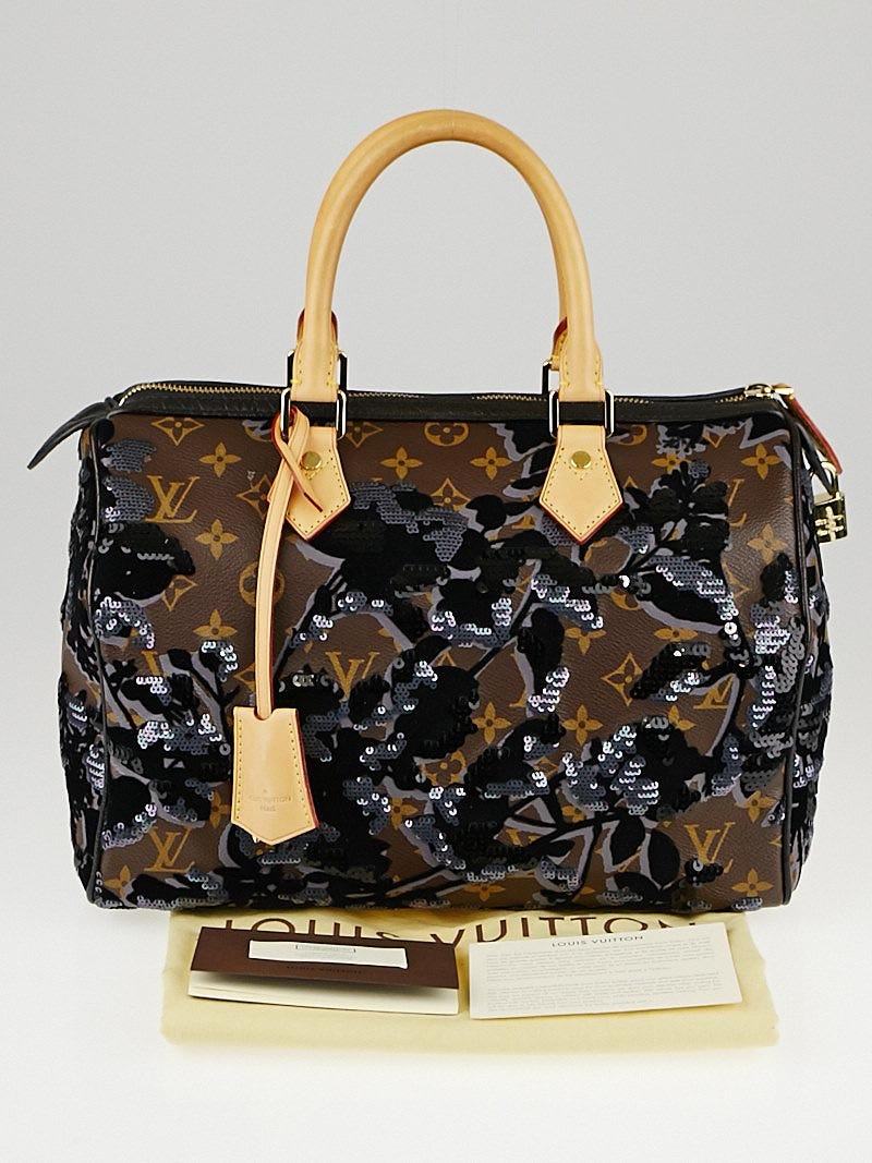 Louis Vuitton Limited Edition Monogram Fleur de Jais Speedy 30 Bag -  Yoogi's Closet
