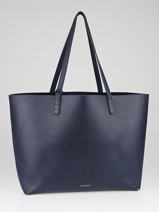 Mansur Gavriel Blue/Blue Coated Calf Leather Large Tote Bag