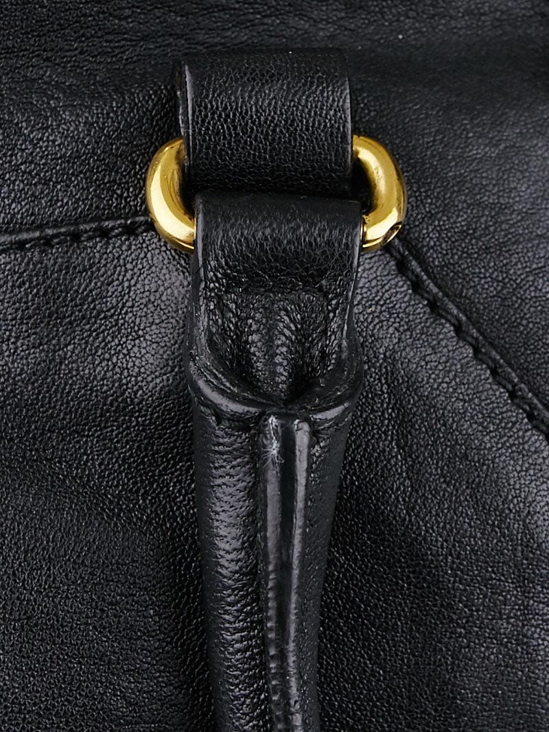 SAINT LAURENT Leather Mini Cabas Chyc Black 34578