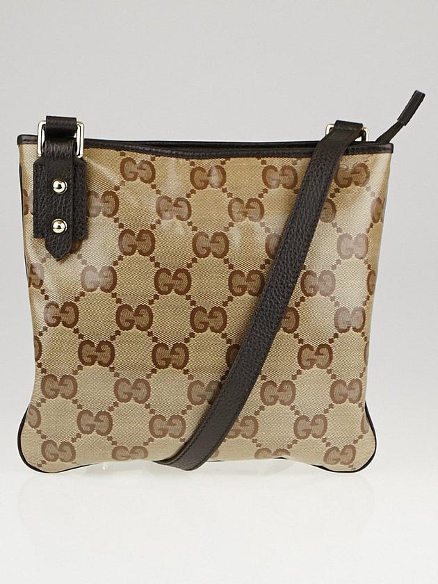 Gucci Beige/Ebony GG Crystal Canvas Messenger Bag