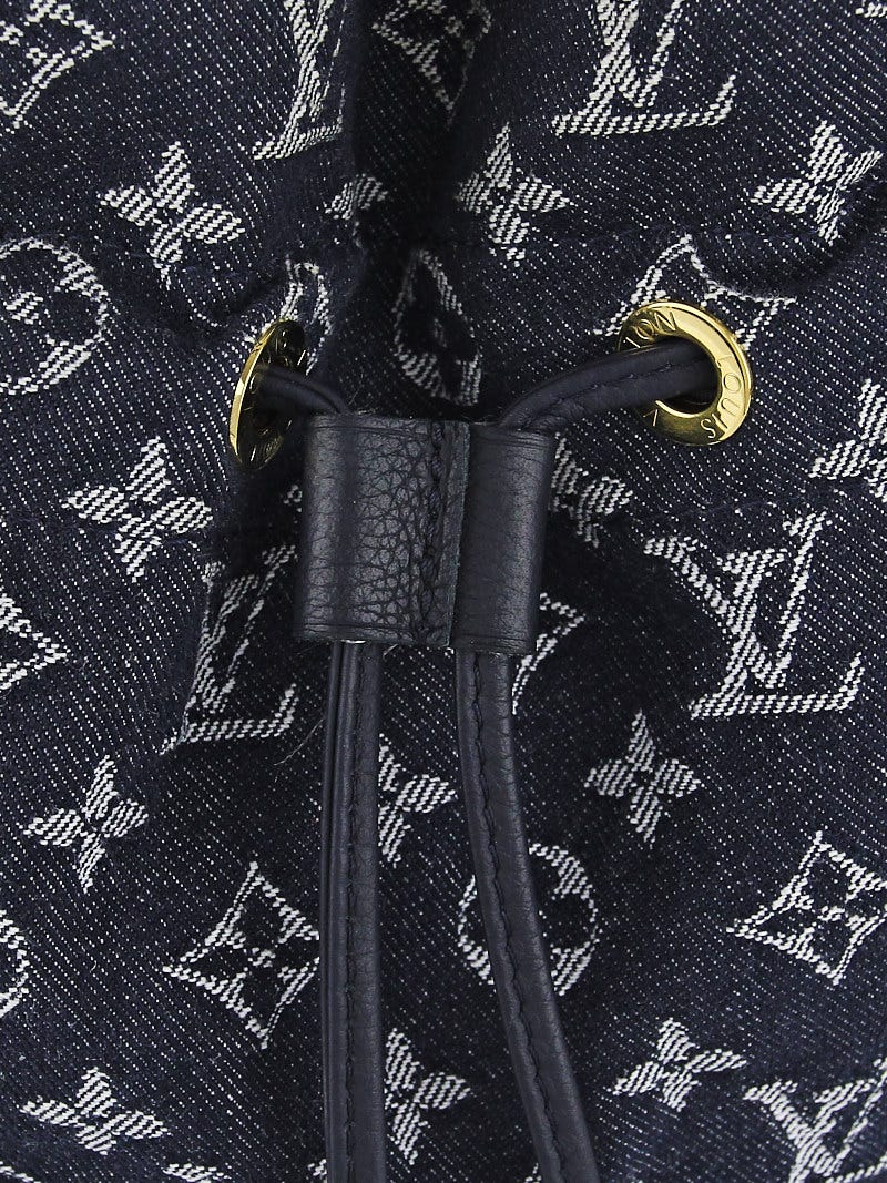 Authenticated Louis Vuitton Monogram Noefull MM Blue Denim Fabric
