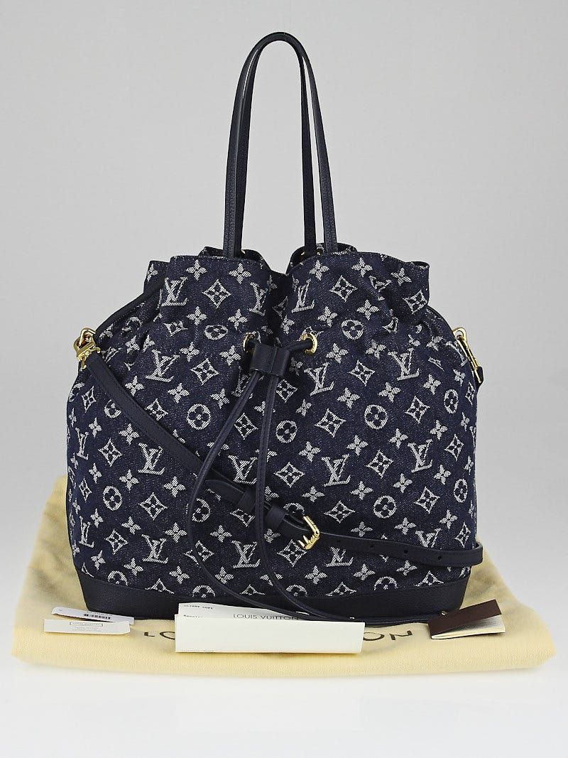 Louis Vuitton Blue Monogram Denim Noefull MM Leather Pony-style