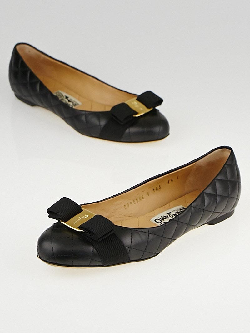 Salvatore ferragamo varina quilted flats sales
