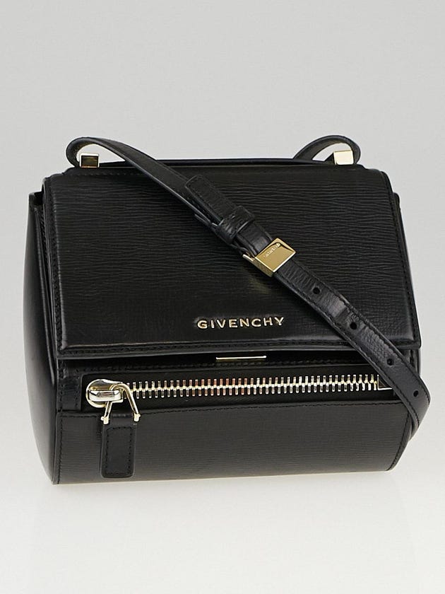 Givenchy Black Grained Leather Pandora Box Mini Crossbody Bag 
