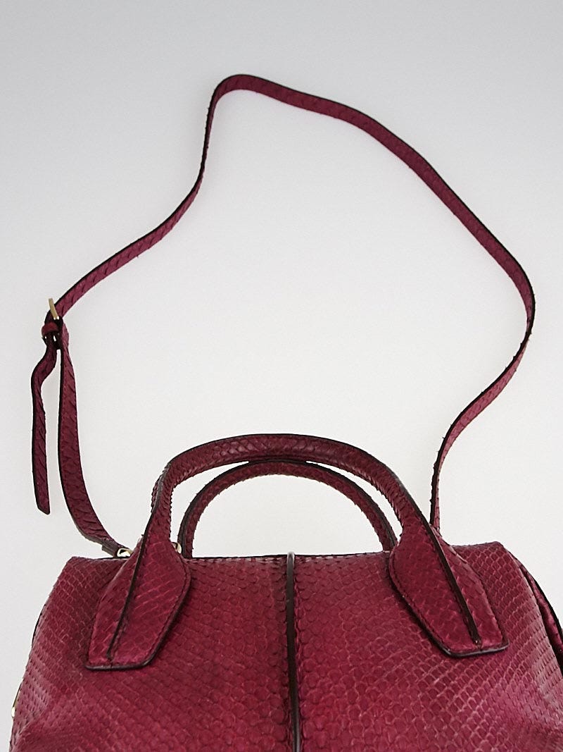 Tod's Purple Python D-Styling Mini Bauletto Bag | Yoogi's Closet
