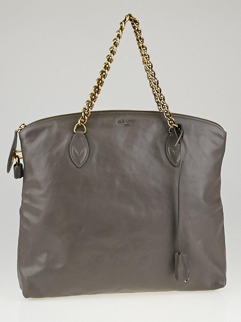 Louis Vuitton Limited Edition Gris Boudoir Leather Lockit Chain