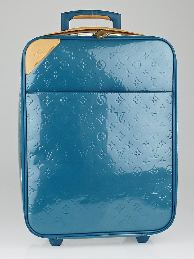 Louis Vuitton Authentic EPI Leather PEGASE 45 Cyan Blue Suitcase