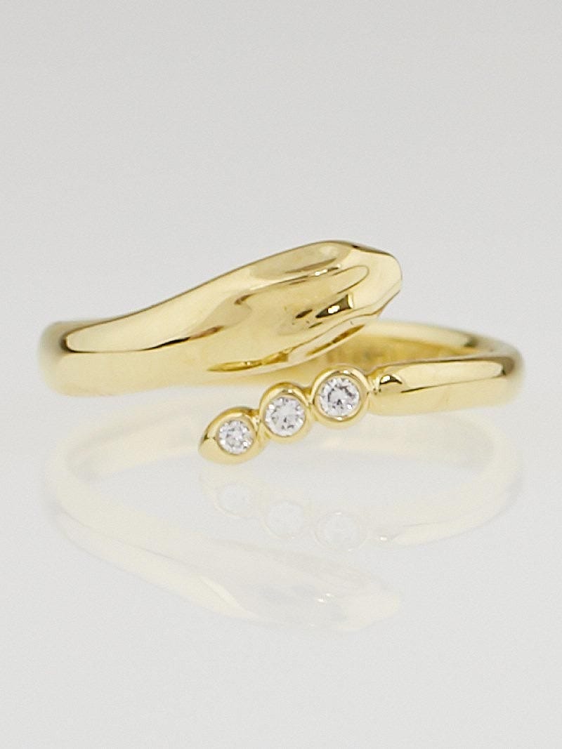 Tiffany Co 18k Gold and Diamond Elsa Peretti Serpent Snake Ring Size 6.5 Yoogi s Closet