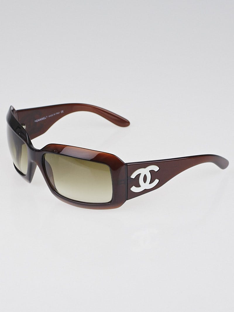 Chanel Brown Frame Mother-of-Pearl CC Sunglasses-5076-H | Yoogi's