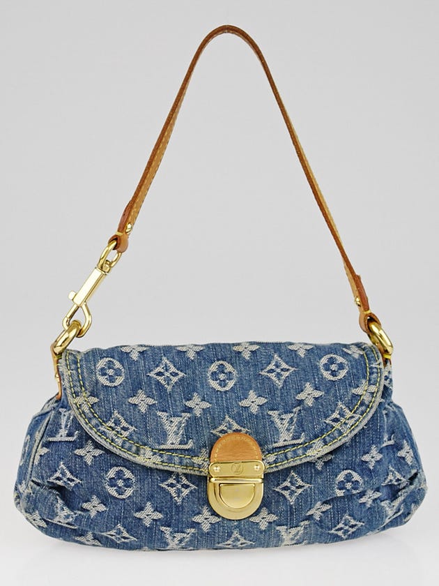 Louis Vuitton Blue Denim Monogram Denim Mini Pleaty Bag