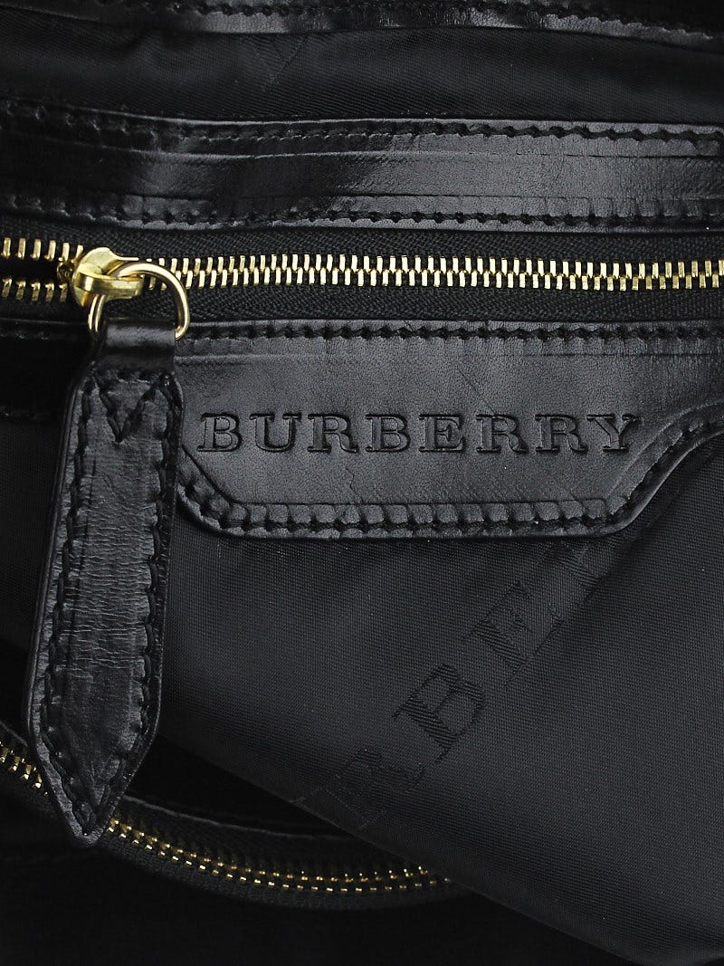 Burberry Bridle Lynher Calfskin Leather Tote Shoulder Bag Black