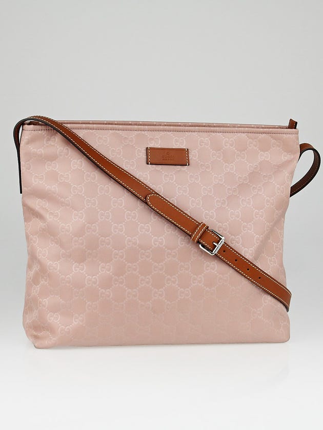 Gucci Pink Guccissima Nylon Messenger Bag
