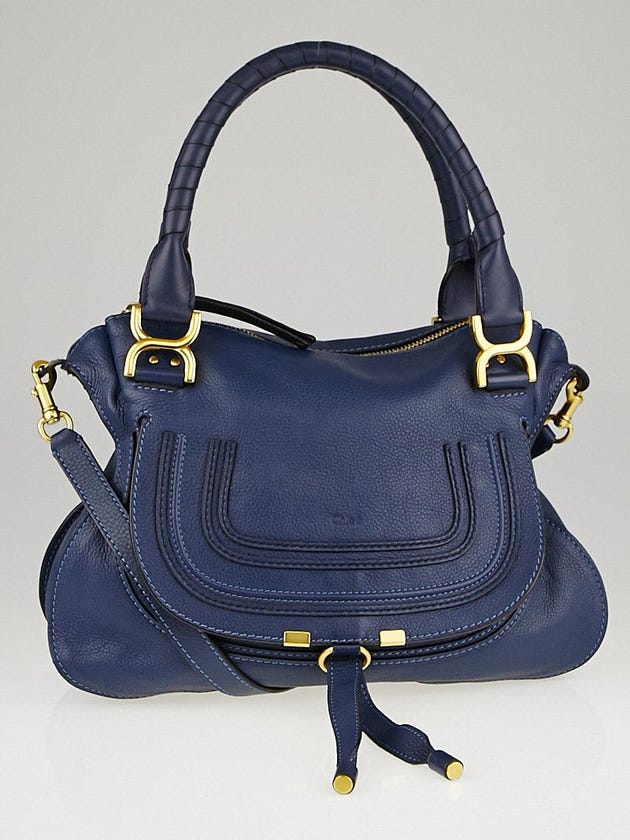 Chloe Royal Calfskin Leather Medium Marcie Satchel Bag