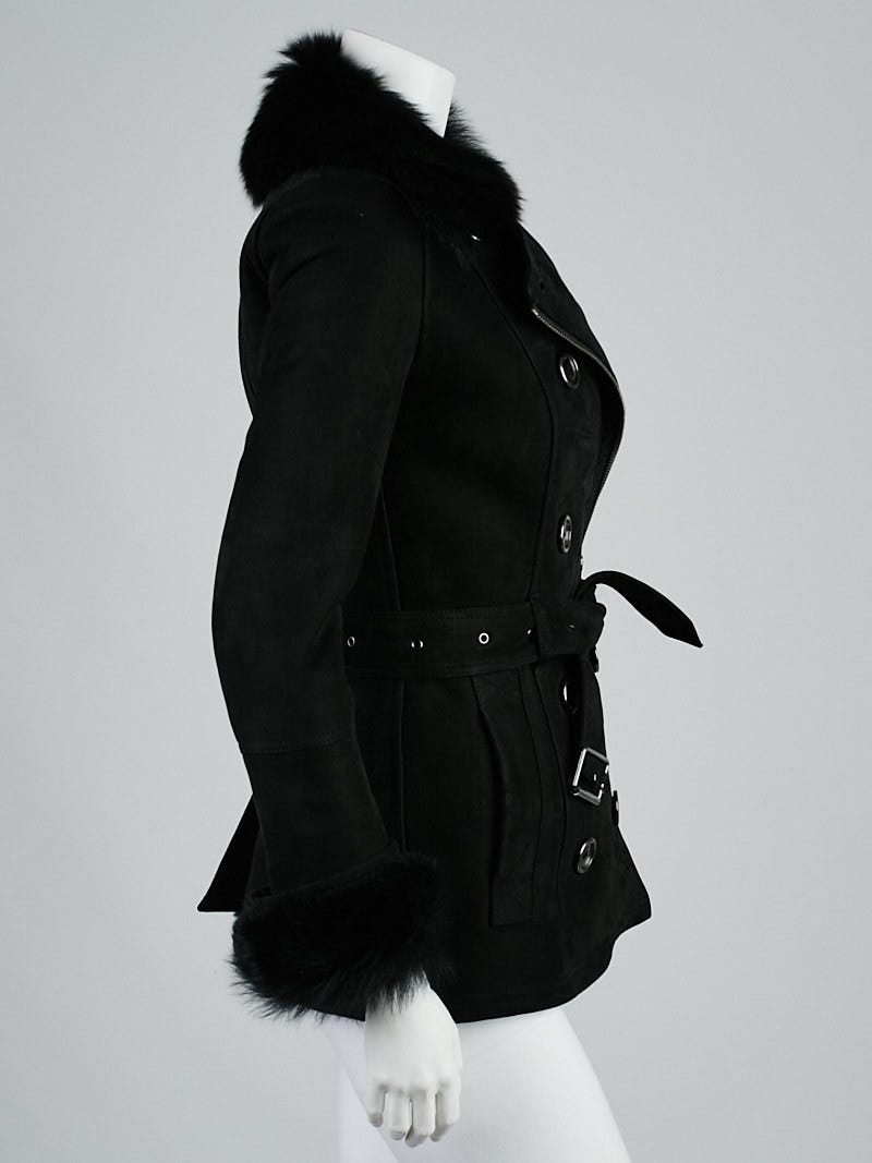 Burberry brit shearling jacket hotsell