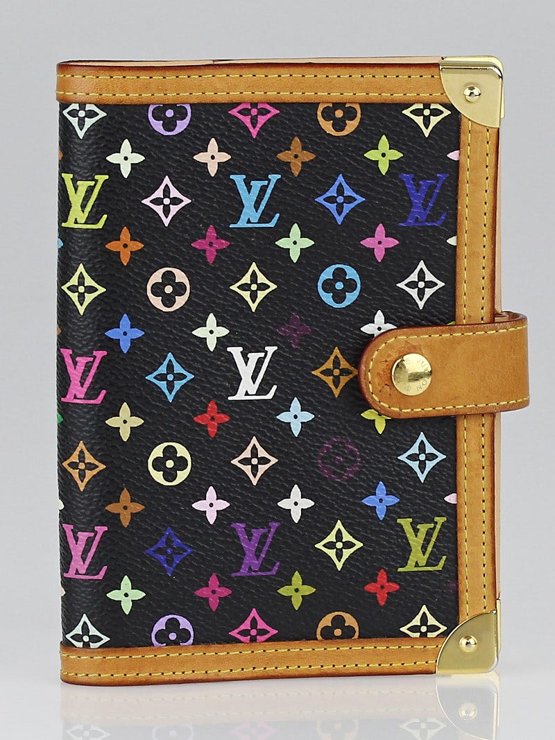 Louis Vuitton Black Monogram Multicolore Small Agenda/Notebook Cover -  Yoogi's Closet