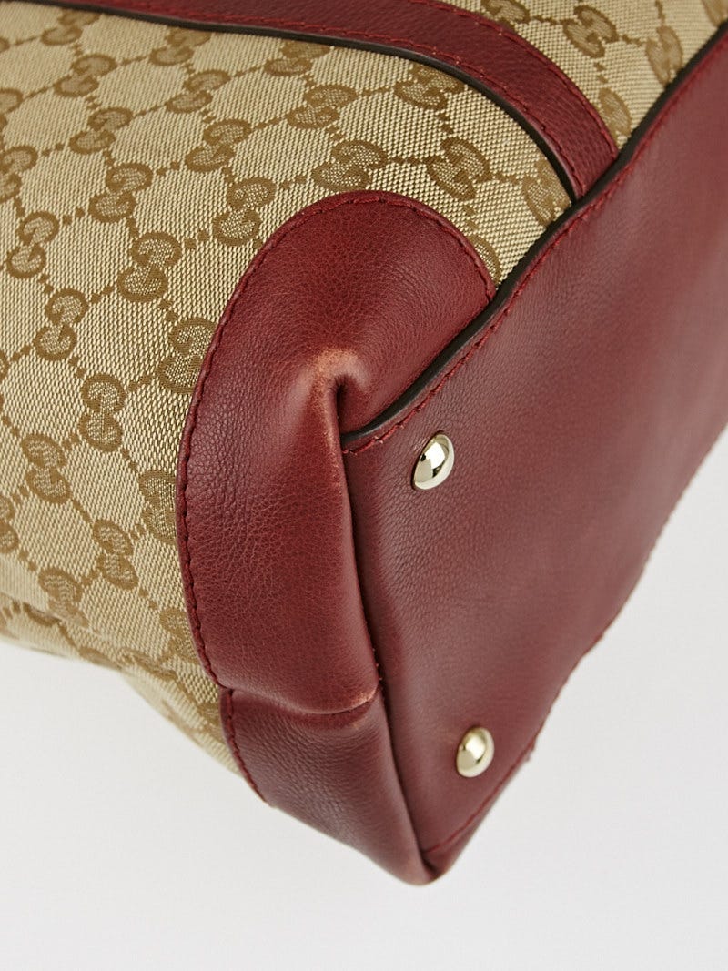 Gucci Beige/Red GG Canvas Marrakech Large Tote Bag | Yoogi's Closet