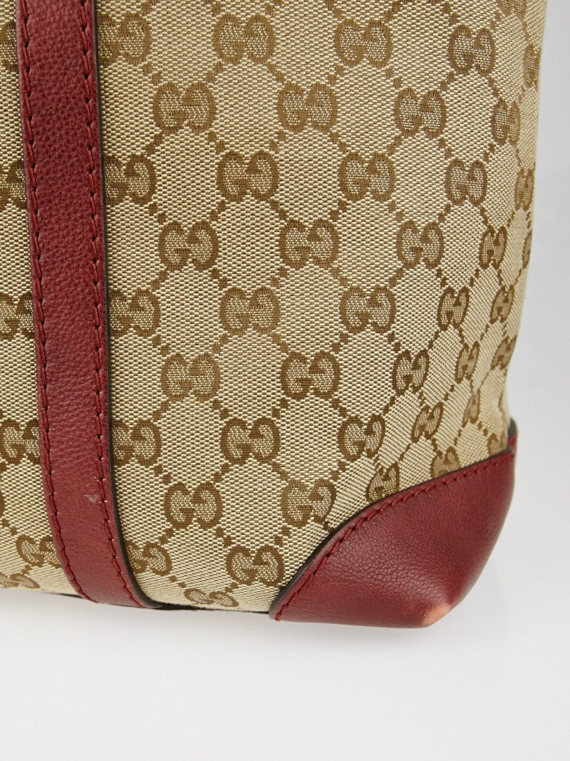 Gucci Beige/Red GG Canvas Marrakech Large Tote Bag | Yoogi's Closet