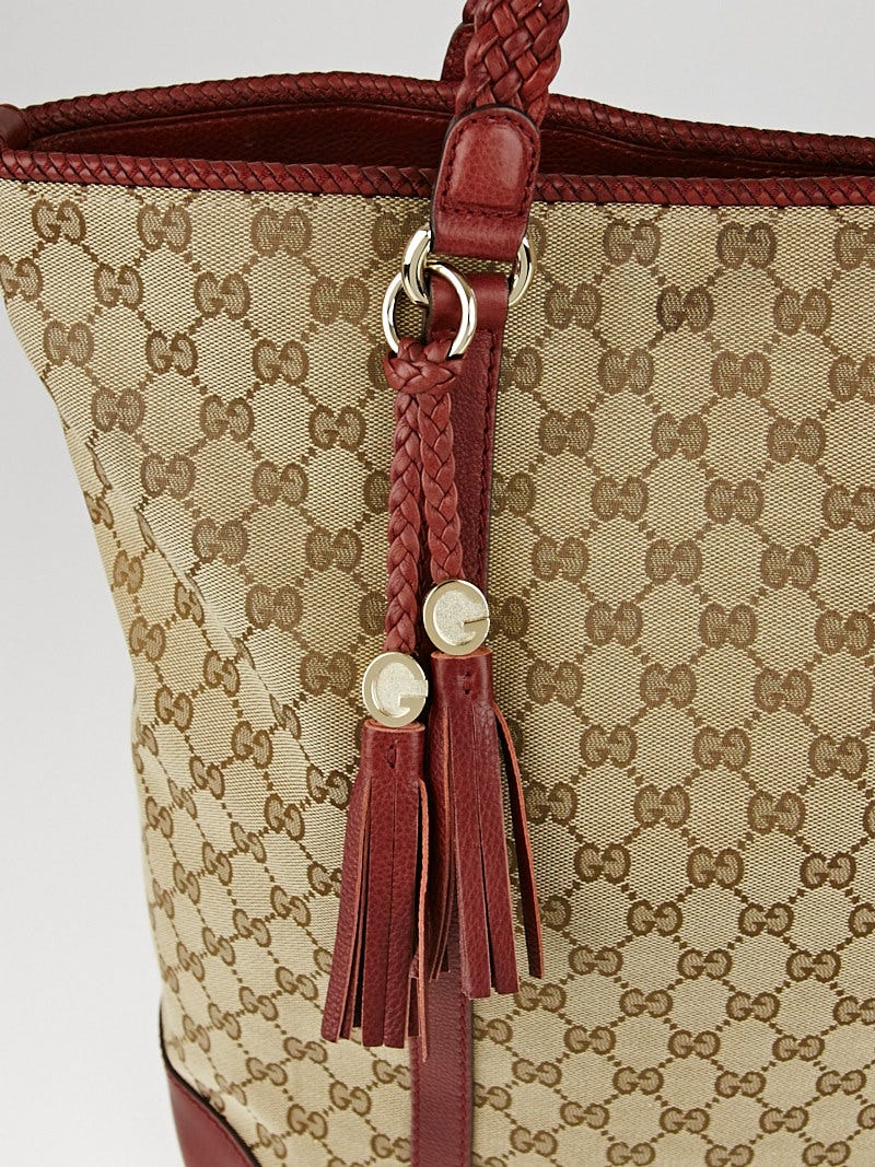 Gucci Beige/Red GG Canvas Marrakech Large Tote Bag | Yoogi's