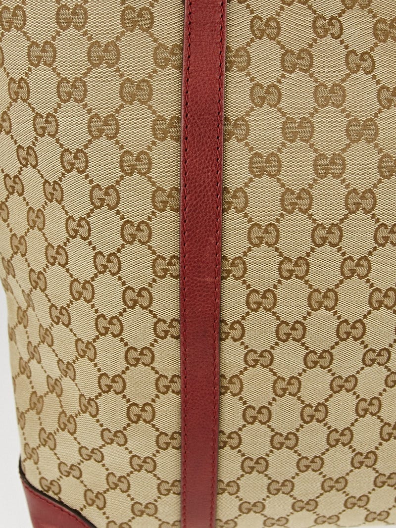 Gucci Beige/Red GG Canvas Marrakech Large Tote Bag | Yoogi's Closet