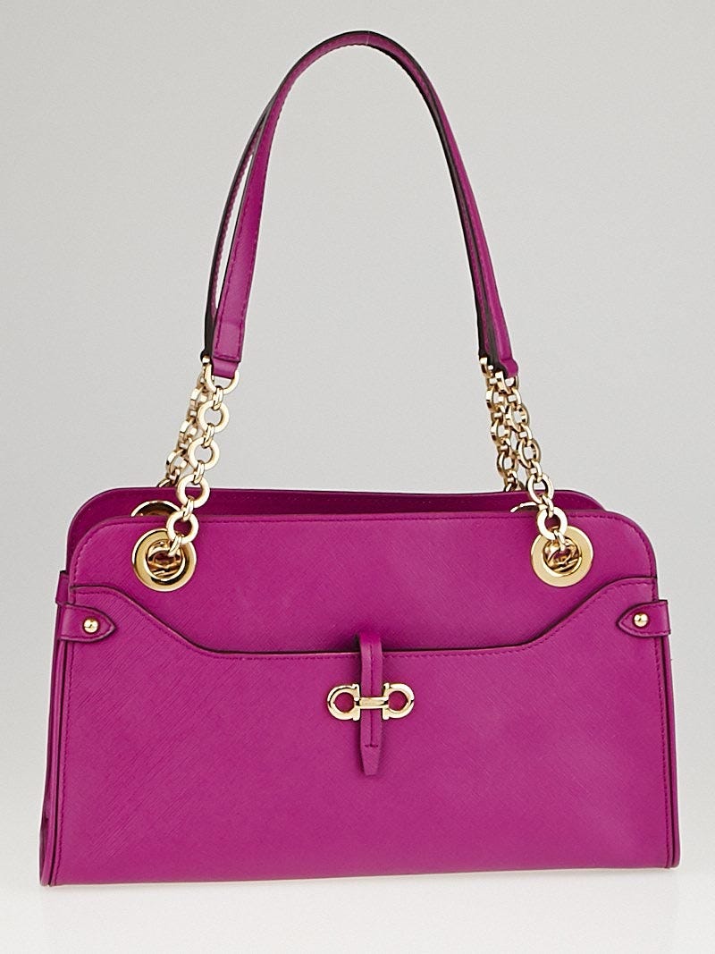 Saffiano leather hotsell chainlink tote bag
