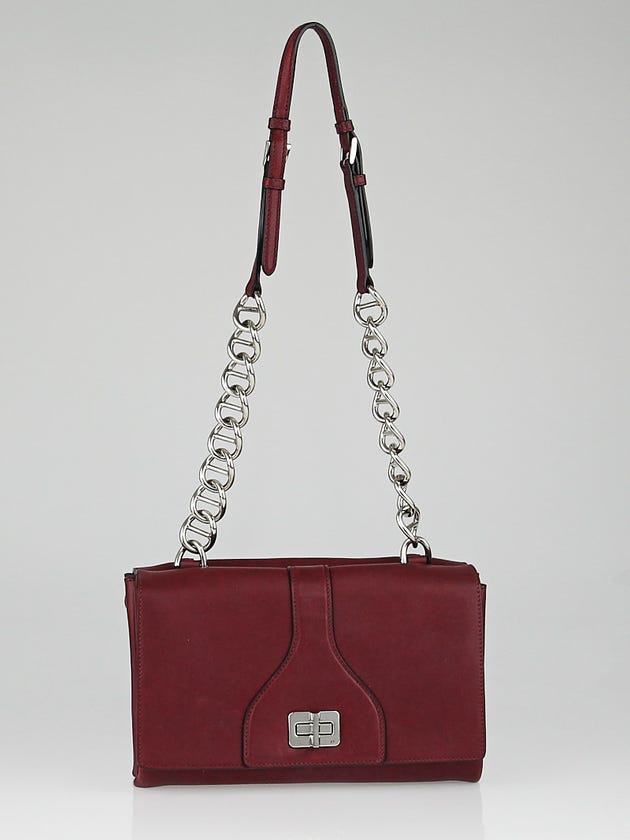Prada Cerise Vitello Soft Leather Chain Flap Bag B5105C