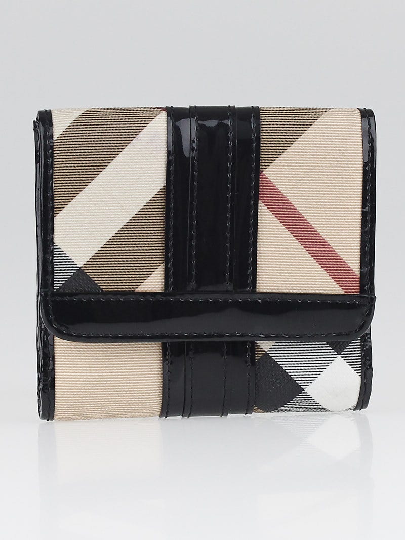 Burberry Supernova Check Coated Canvas Compact Wallet | Yoogi's Closet