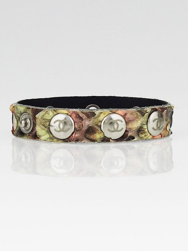Chanel Multicolor Python CC Grommet Bracelet