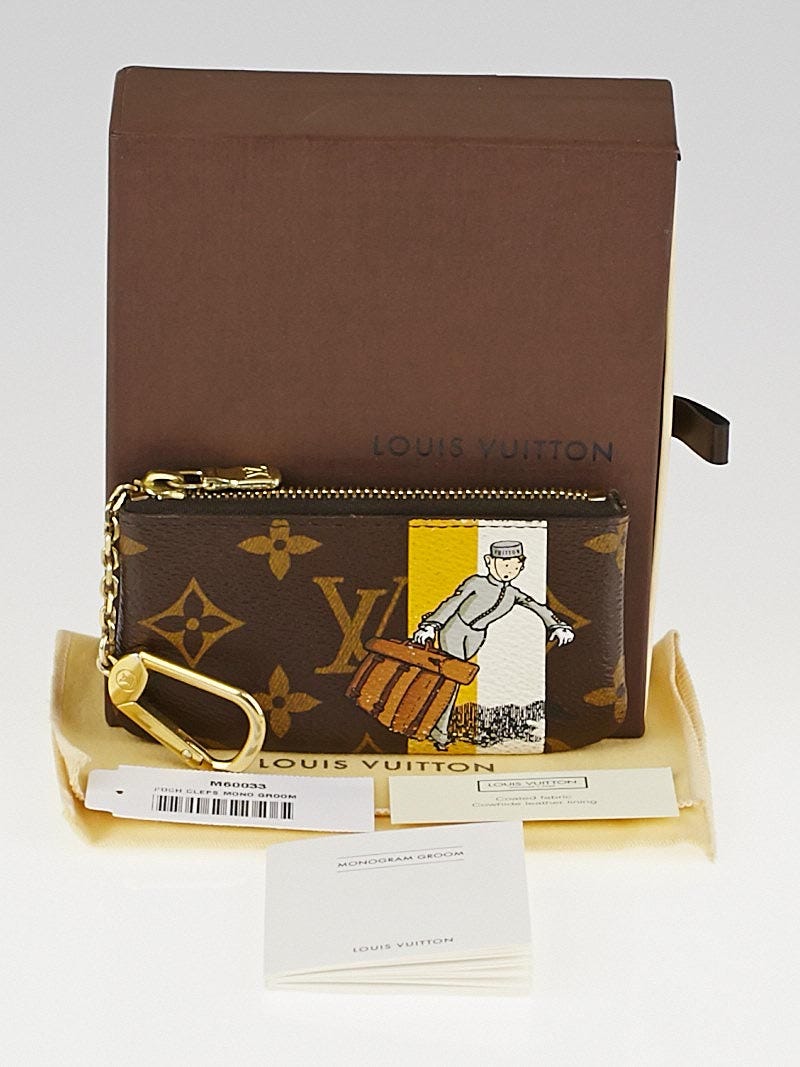 Louis Vuitton Limited Edition Yellow/White Monogram Groom Pochette Cles Key  and Change Holder - Yoogi's Closet