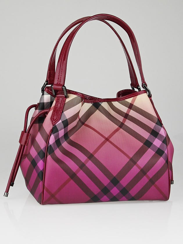 Burberry Raspberry Ombre Supernova Check Coated Canvas Bilmore Shoulder Bag