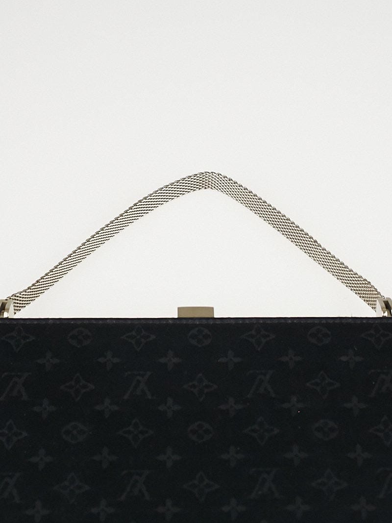 Louis Vuitton Limited Edition Black Monogram Satin Ange PM Evening Bag -  Yoogi's Closet