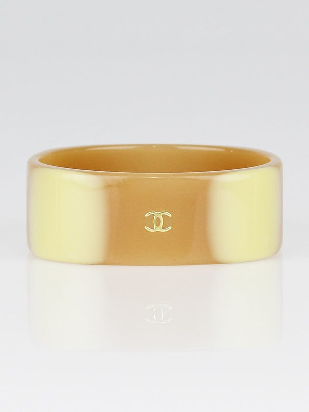Chanel Beige Resin CC Bangle Bracelet