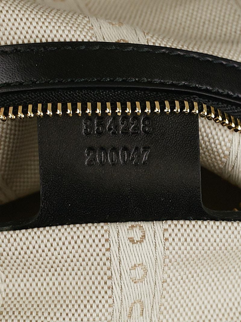 Gucci Black Diamante Textured Leather Large Bucket Bag | Yoogi's