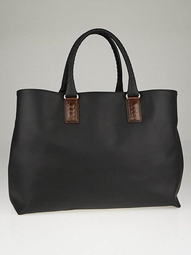 Bottega Veneta Black PVC Marco Polo Large Shopper Tote Bag