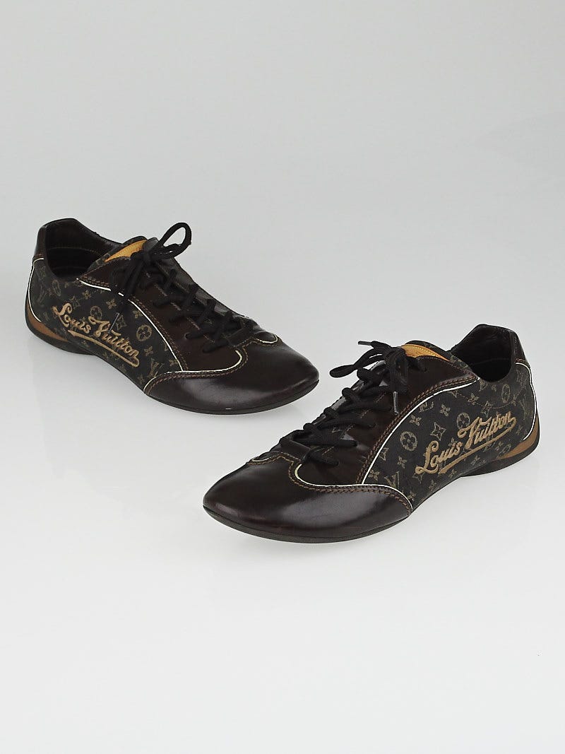 Louis Vuitton Ebene Monogram Mini Lin Sneakers Size 9/39.5