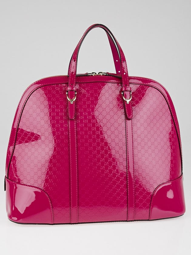 Gucci Hot Pink Microguccissima Patent Leather Nice Large Top Handle Bag
