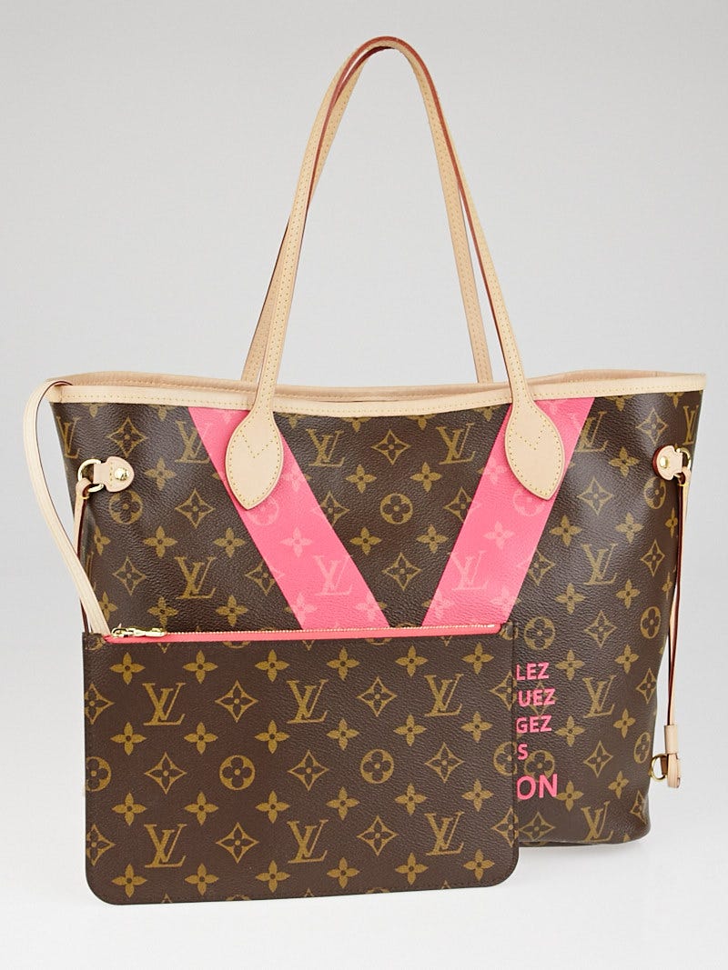 Louis Vuitton Limited Edition Light Pink Monogram Canvas V Neverfull Mm Nm