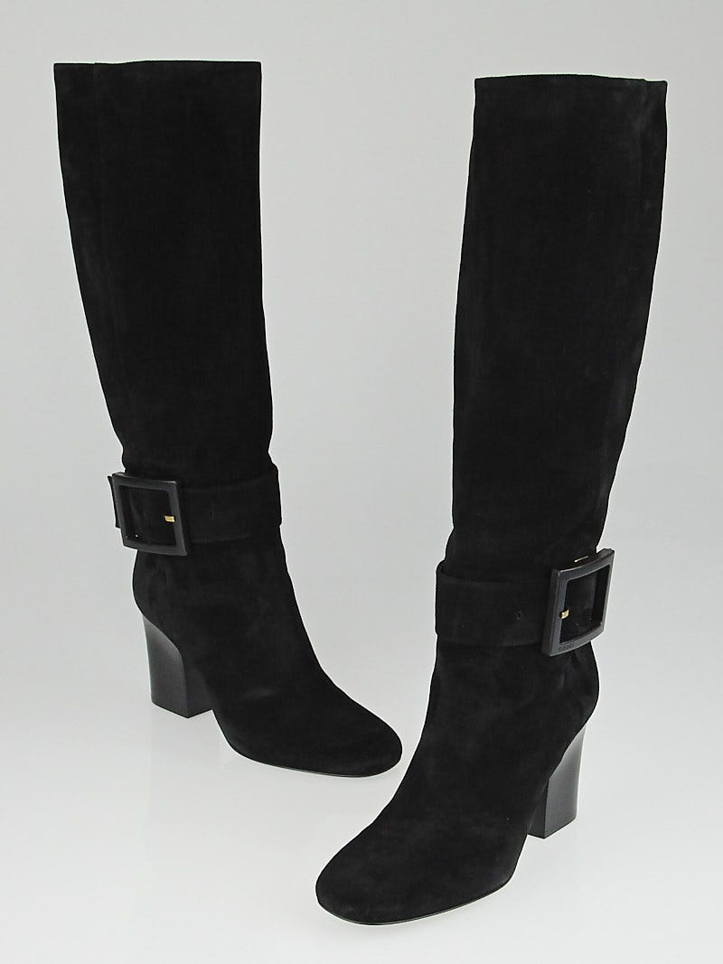 Gucci Black Suede Kesha Tall Boots Size 9/39.5 - Yoogi's Closet