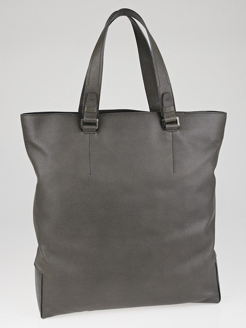 Lanvin Grey Calfskin Leather Tall Tote Bag Yoogi s Closet