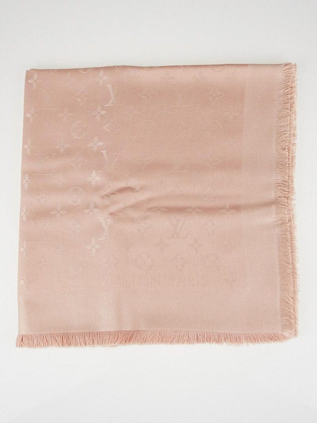 Louis Vuitton Nude Monogram Silk/Wool Shawl Scarf 