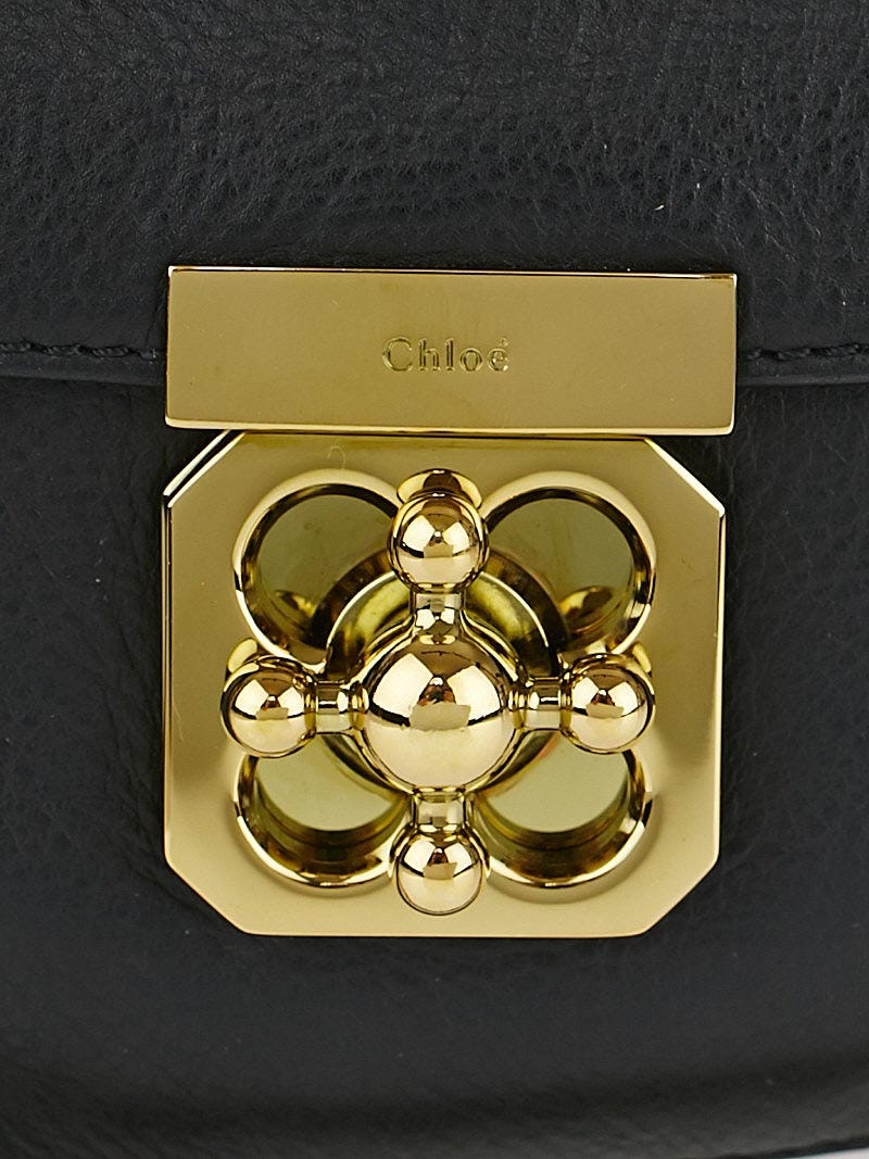 Chloe Black Leather Small Square Elsie Chain Mini Bag