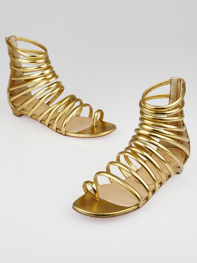 Louboutin gold cheap sandals