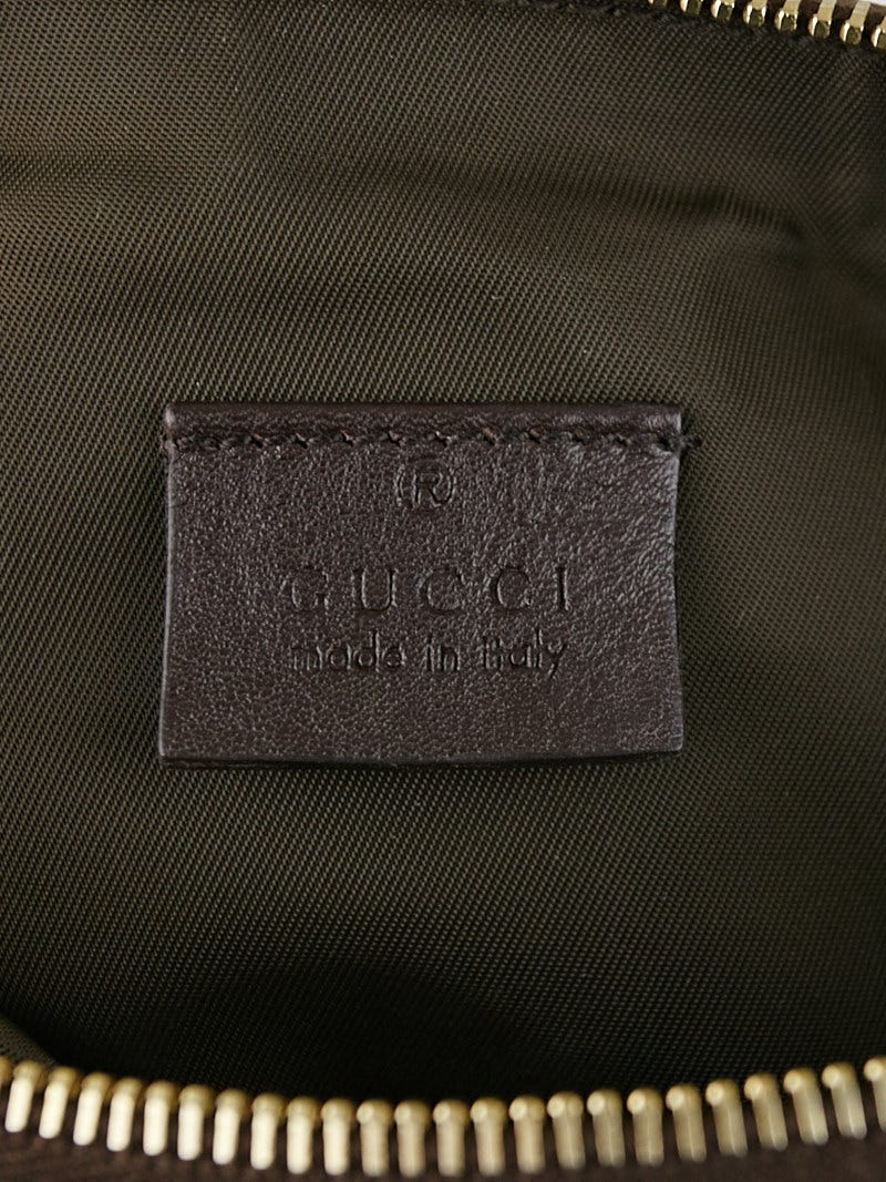 Gucci Brown Guccissima Leather GG Wristlet Pochette Bag | Yoogi's Closet