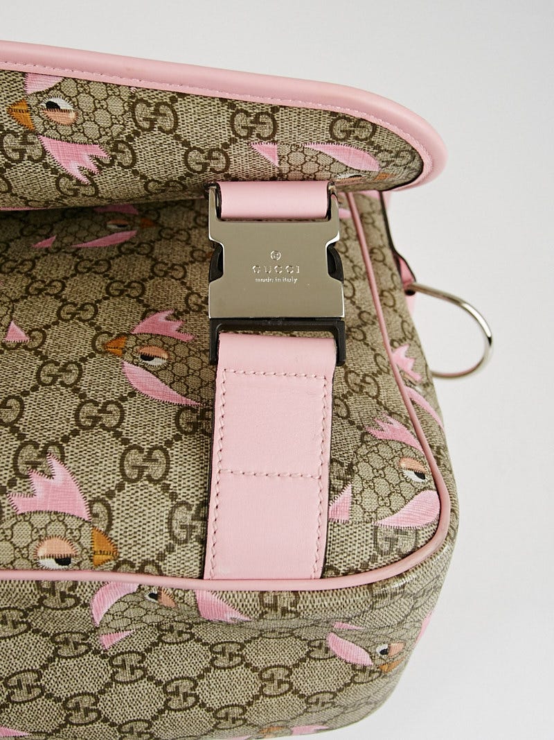 Gucci Beige/Pink GG Coated Canvas Messenger Diaper Bag - Yoogi's