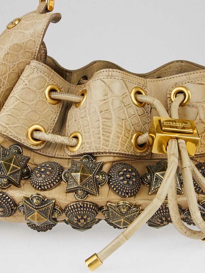 Burberry Prorsum Beige Alligator Warrior Hobo Bag | Yoogi's
