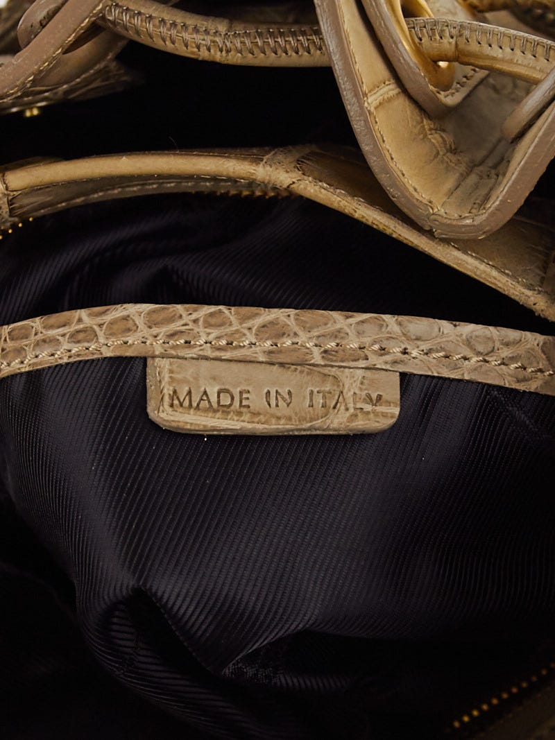 Burberry Prorsum Beige Alligator Warrior Hobo Bag | Yoogi's
