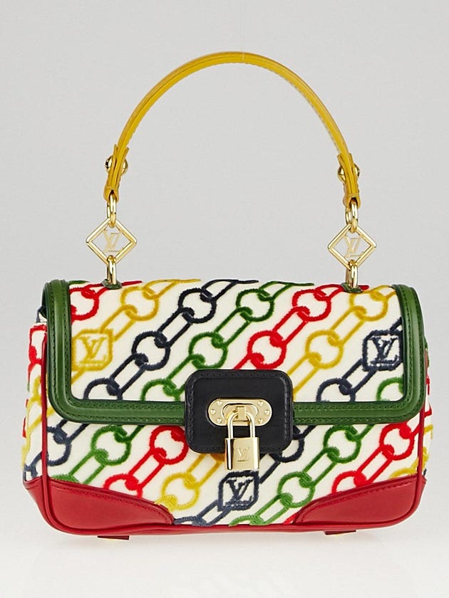 Louis Vuitton Limited Edition Red Monogram Charms Velvet Chains Pochette Rabat Bag