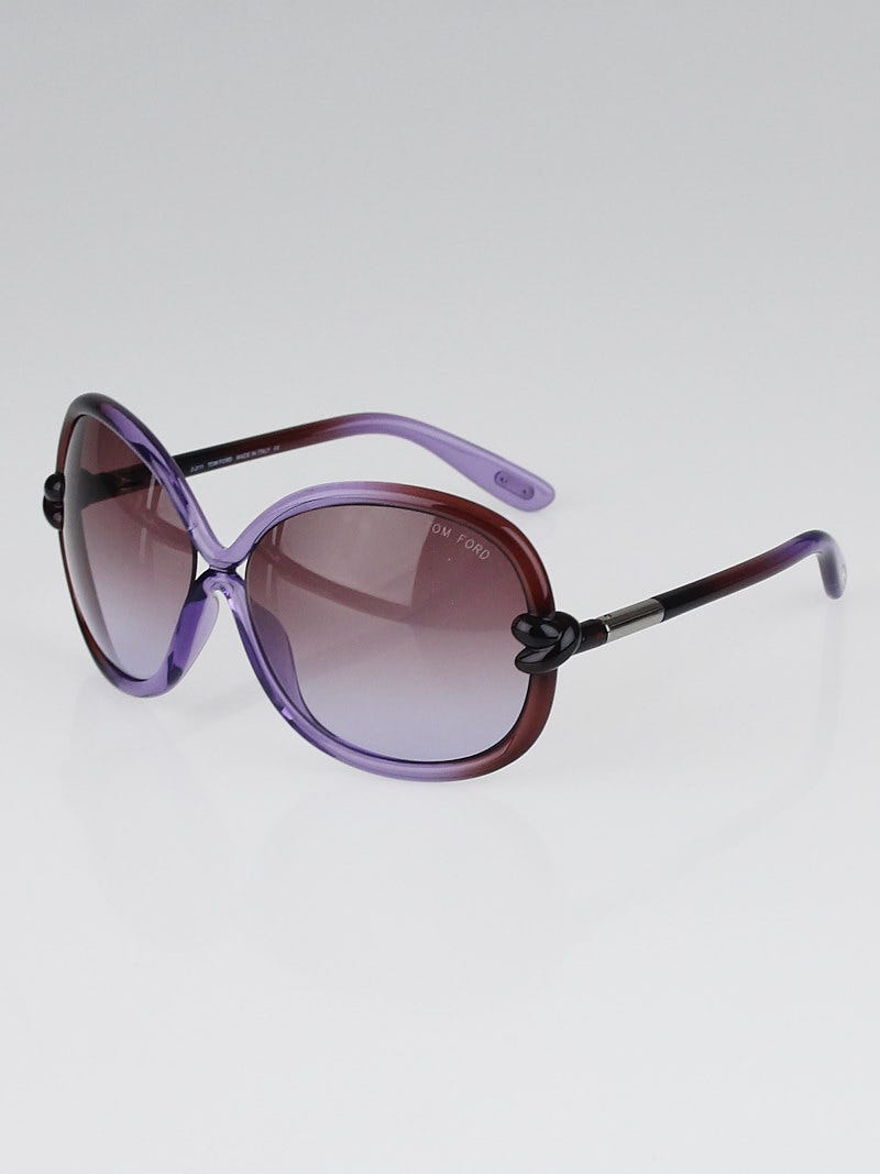 美品✨TOM FORD Sunglasses Gradient Purple Tom Ford Purple Frame Gradient Tint Sonja Sunglasses-TF185