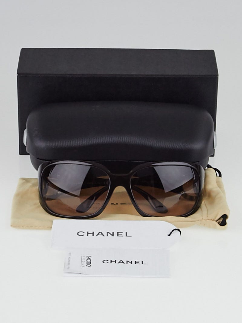 Chanel Brown Frame CC Logo Sunglasses-6014 | Yoogi's Closet