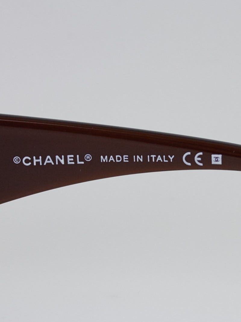 Chanel Brown Frame CC Logo Sunglasses-6014 | Yoogi's Closet