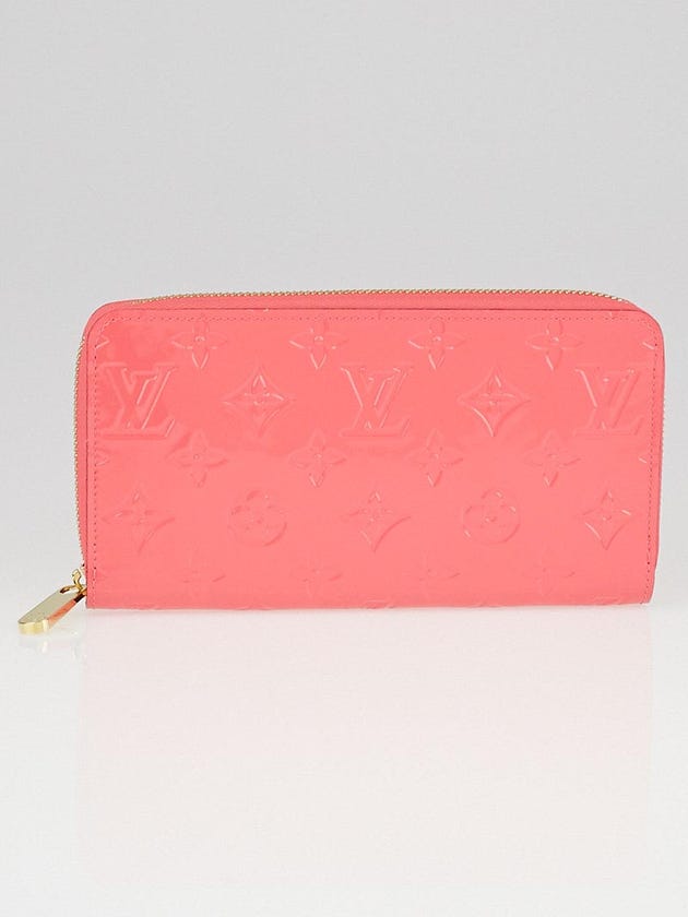 Louis Vuitton Rose Litchi Monogram Vernis Zippy Wallet